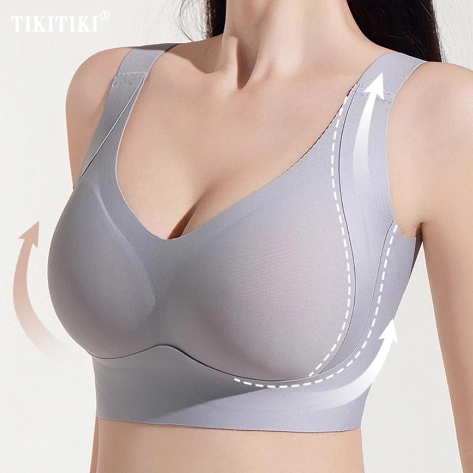 Plus Size Full Coverage Bras For Women No Underwire T-shirt Bra Seamless Push Up Daily Bralette Underwear With Soft Support Bra