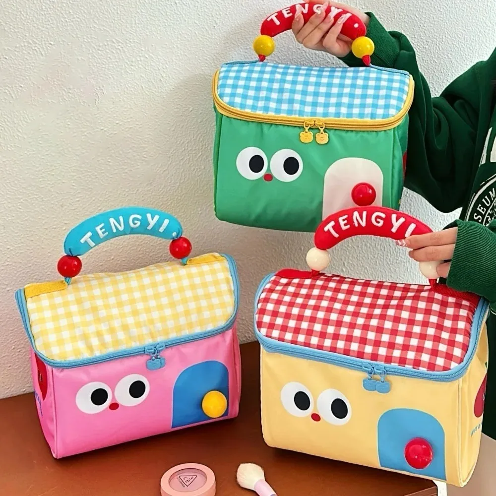 

Cute Cartoon Cottage Makeup Bag Multifunctional Large Capacity Handbag Insulated Fresh-Keeping Beauty Bag