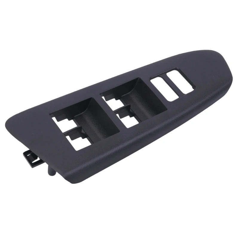 Driver Door Control Switches Panel Trim with Molded Window and Lock Openings, Black Textured ABS Replacement Panel with X37F