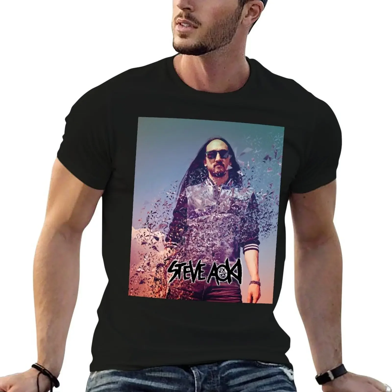 Steve Aoki T-Shirt Blouse plain vintage topping mens cotton t shirts