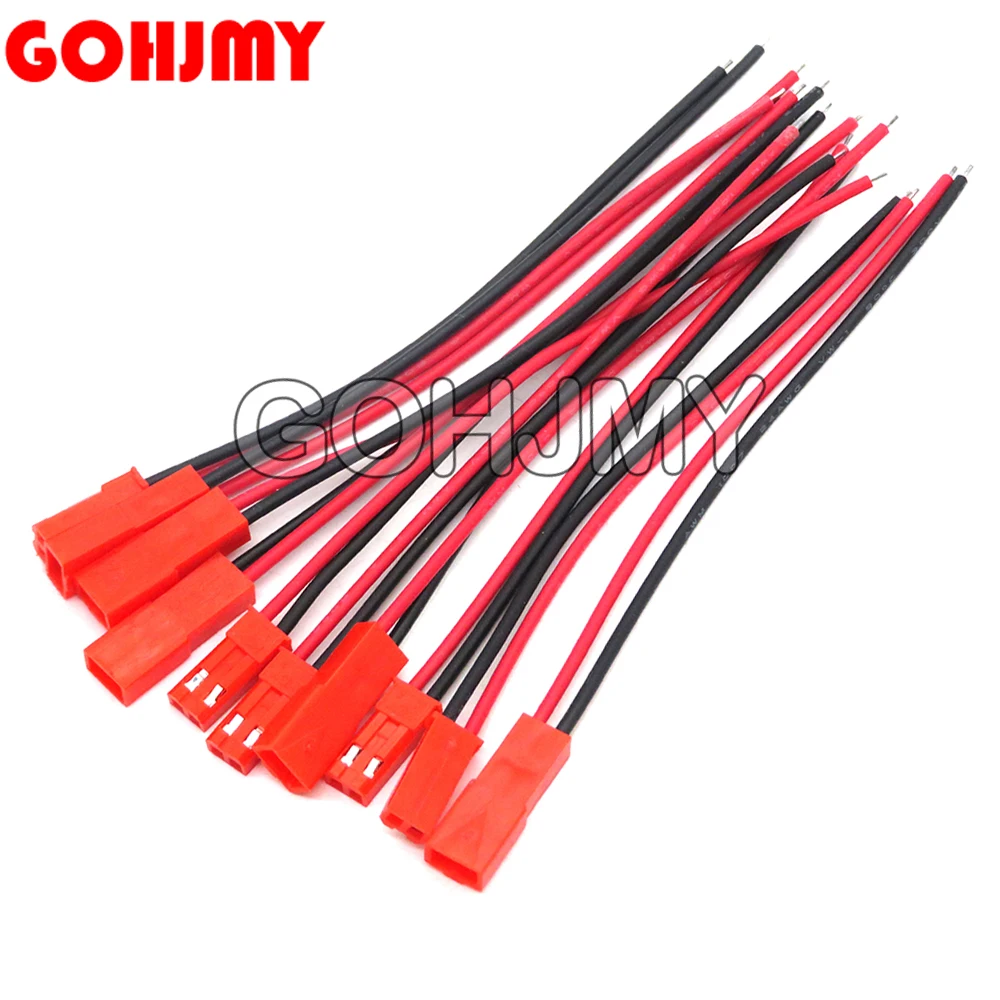 10PCS 10CM 20CM 30CM Plug Cable Male + Female for RC Battery JST Connector new 