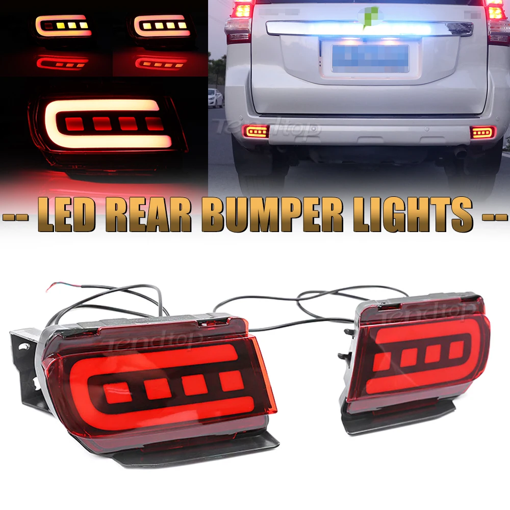 2x Rear Bumper Reflector Light Turn Signal Reverse Light For Toyota Land Cruiser Prado 150 LC150 FJ150 GRJ150 Tail Brake Lights