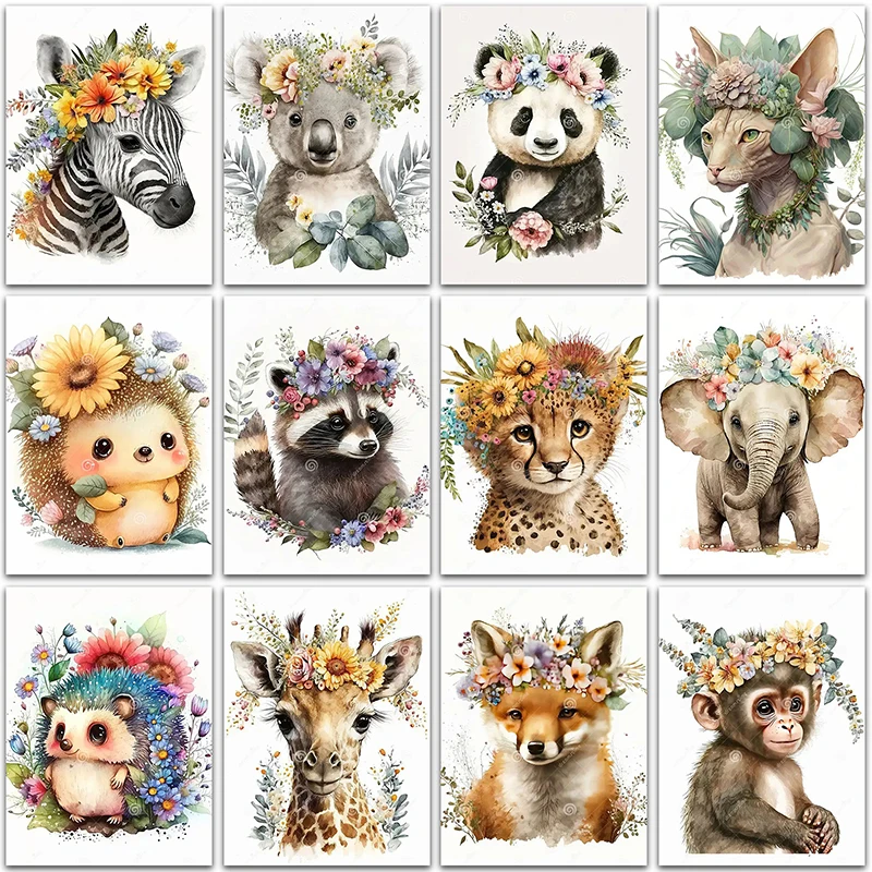 5D DIY Diamond Painting Flower animal koala Fox Lion Home Decoration Full Square&Round Diamond mosaic embroidery Cross stitch