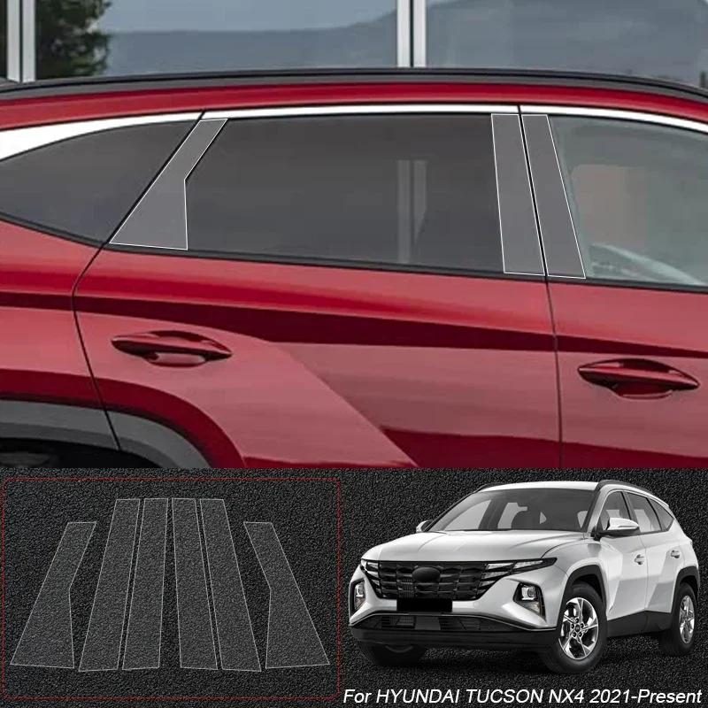 

For HYUNDAI IONIQ 5 9 PALISADE SANTA FE IX45 DM SONATA DN8 TUCSON B Pillars TPU Car Protective Film Window Body Paint Sticker