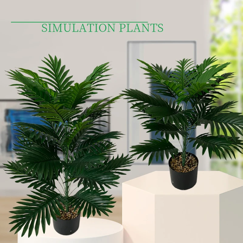 50-85cm Nordic Simulated Green Plants Artificial Palm Tree Tropical Plants Outdoor Garden Decor Home Garden Room Office Decor