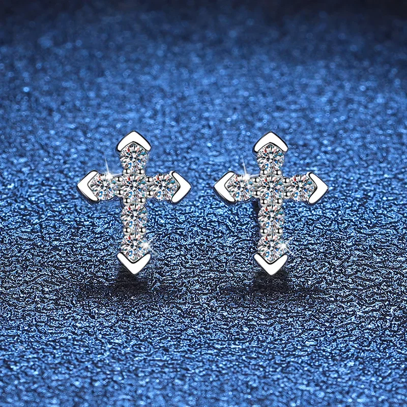 S925 sterling silver all diamond Mosang diamond earrings sterling silver fashion 36 point wedding jewelry wholesale