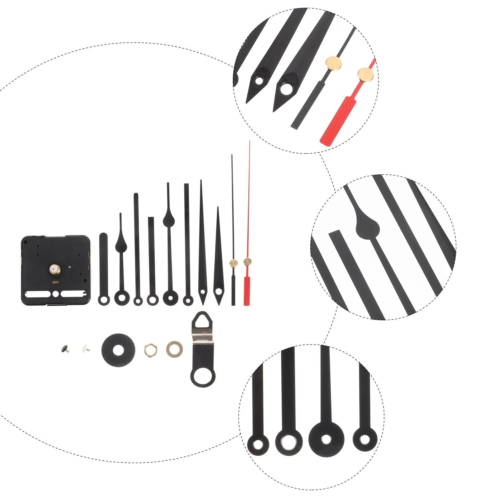 

1 set 1 Set Of Metal Hour Minute Second Hands Clock Movement Replacement Silent Mechanism For Diy Wall Clock Repair Kit Parts