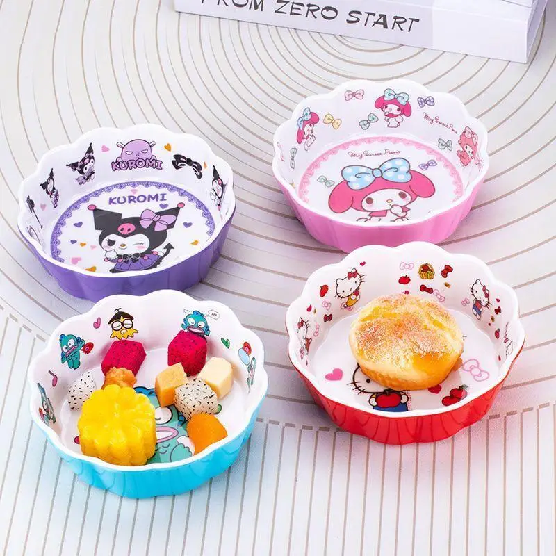 

480Ml Kawaii Hello Kitty Sanrio Bowl Large Capacity Kuromi My Melody Cinnamoroll Student Dormitory Bowl Cute Household Tableware