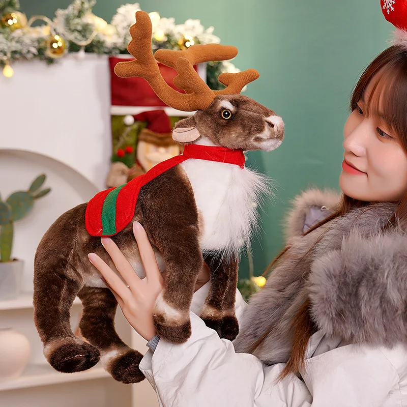 Simulation Rentier Plüschtier Weihnachten Hirsch Plüschtiere Puppe Weihnachten Elch Stofftiere Frohe Weihnachten Neujahr Dekor Beste Geschenke für Kinder – Detail 10