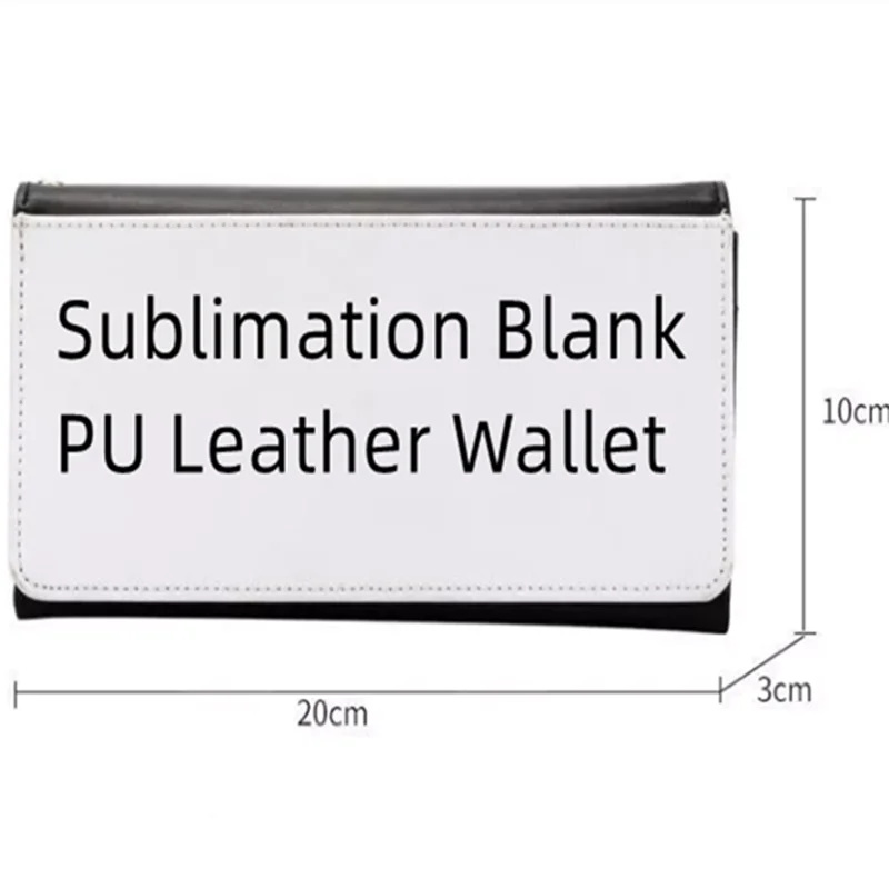 High Quality Sublimation Blank Long Pu Leather Wallet with Zipper Men Women Female Male Multifunct Coin Purse For Custom Logo