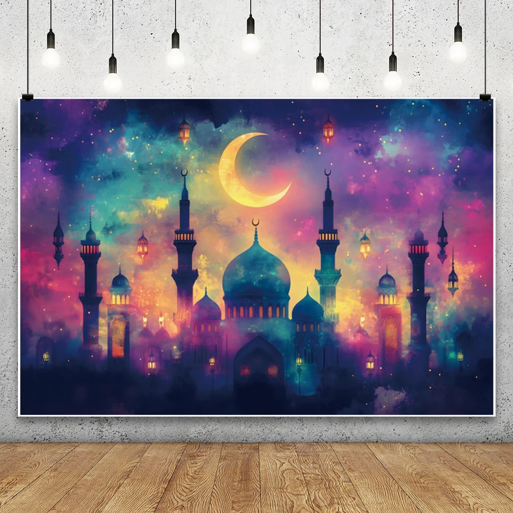 イードムバラクの背景,イスラムモスク,ラマダン,アラジン,モロッコのカリーム,祭りの装飾,イスラム教徒の祭り,夜,2025