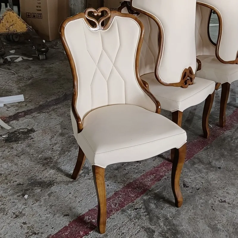 Light Luxury Solid Wood Dining Chair High-end Postmodern Simple Household Chair Leisure Hotel Lobby Villa Club Back Chair