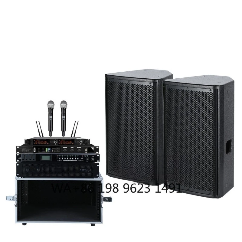 

8 10 12 15 Inch Full Set DJ PA Speaker Audio Sound System with Amplifier for Party Church Event Entertainment