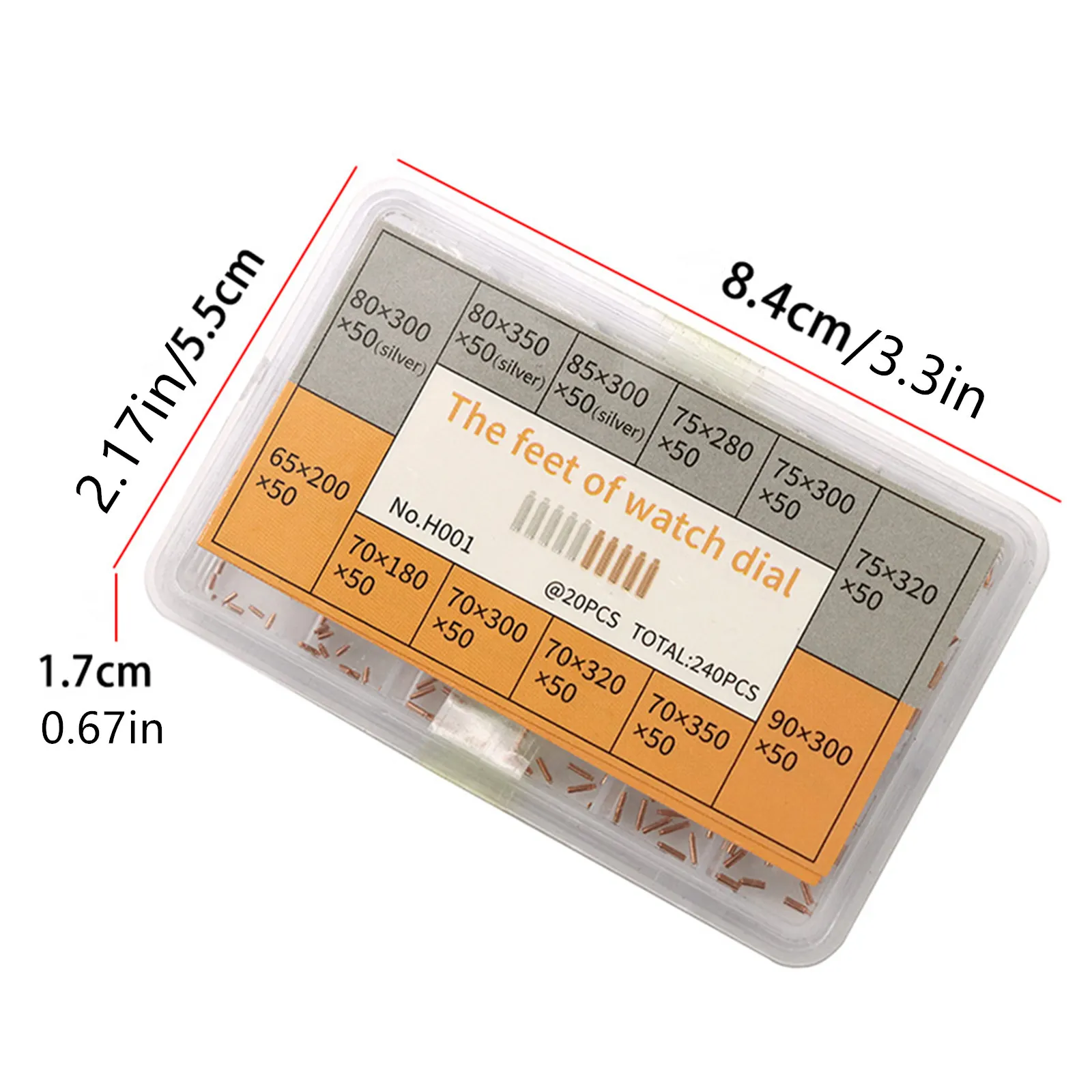 240 قطعة/صندوق عملي 12 حجم جودة عالية معدن النحاس ساعة الطلب قدم لساعة اليد أدوات إصلاح حركة الساعاتي