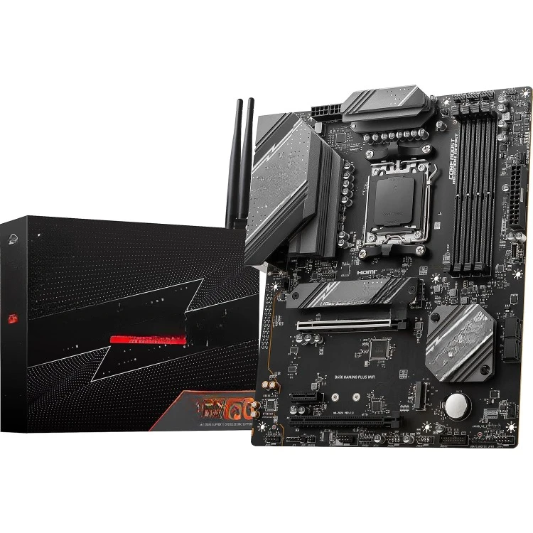 Gaming Plus WiFi Gaming Motherboard (AMD Ryzen 9000/8000/7000 Series Processors, AM5, DDR5, PCIe 4.0, M.2, SATA 6Gb/s