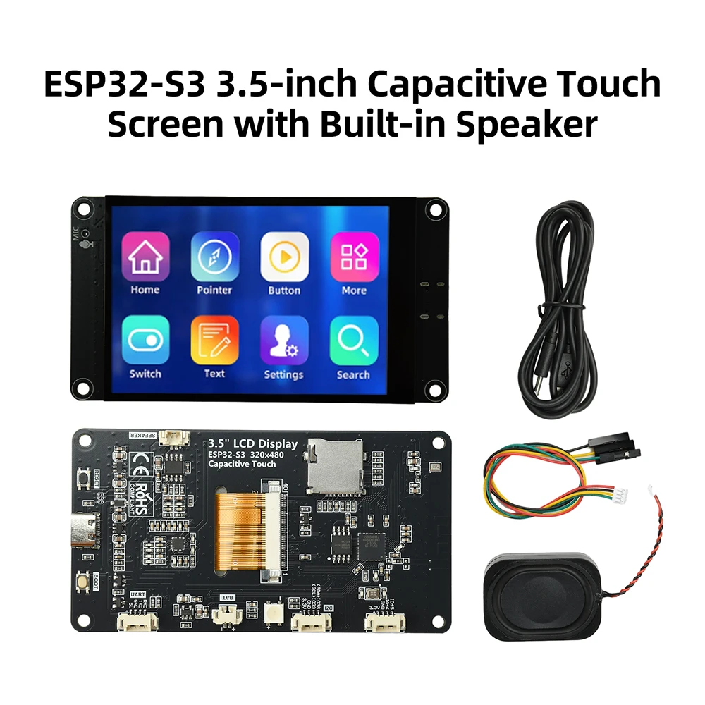 ESP32-S3 Development Board 3.5 inch Smart Display WiFi Bluetooth Touch Screen with Microphone Speaker for AI Voice Chat Arduino