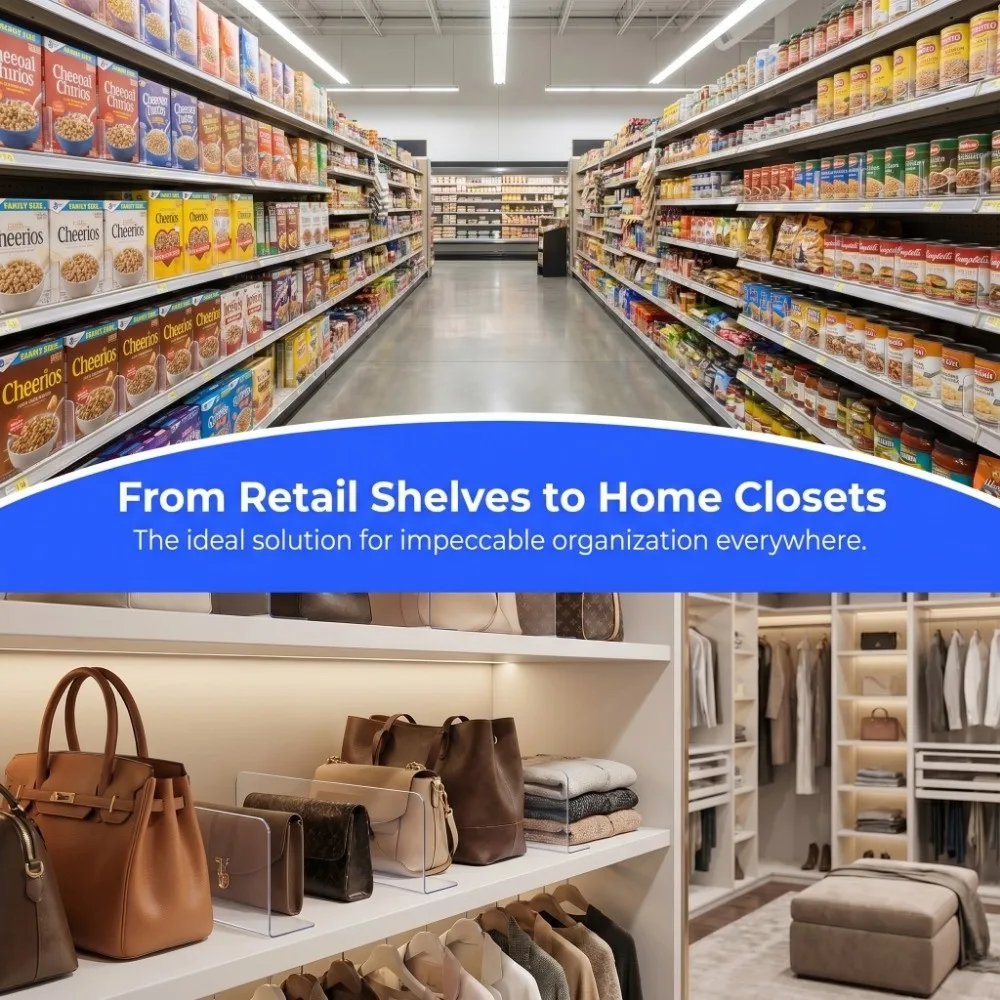 5Pcs Transparent Shelf Divider Panels 20/30/40cm L-Shaped Under Couch Blocker Multifunction Heavy-Duty