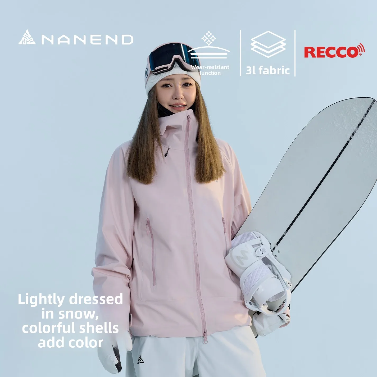 

Nanend New Ski Suit 3L Hard Shell Men's and Women's RECCO Snowboard Jacket Ski Equipment