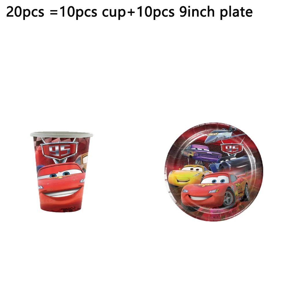 Cartoon Rode Auto Thema Kinder Verjaardagsfeest Decoratie Wegwerp Servies Cartoon Auto Vlaggen Hangende Decoraties Placemats