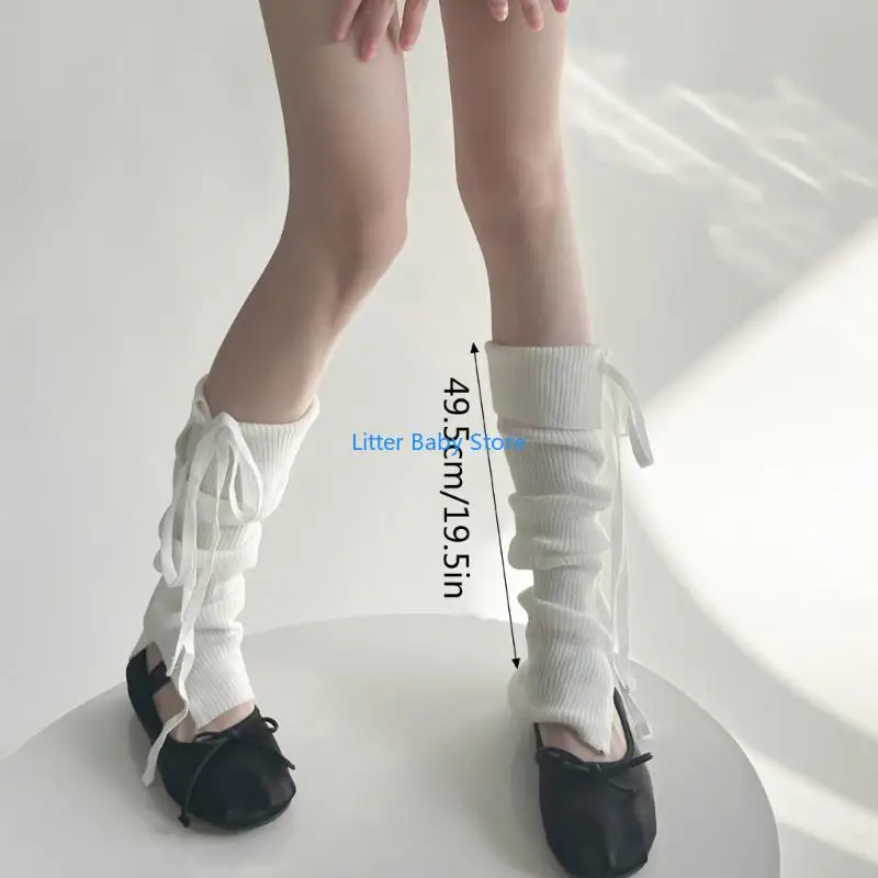 N80C أنيقة أكمام الساق فريدة من نوعها سبليت التفاصيل جوارب عصرية أكمام الساق تنفس أكمام الساق Bowknot جوارب هدية