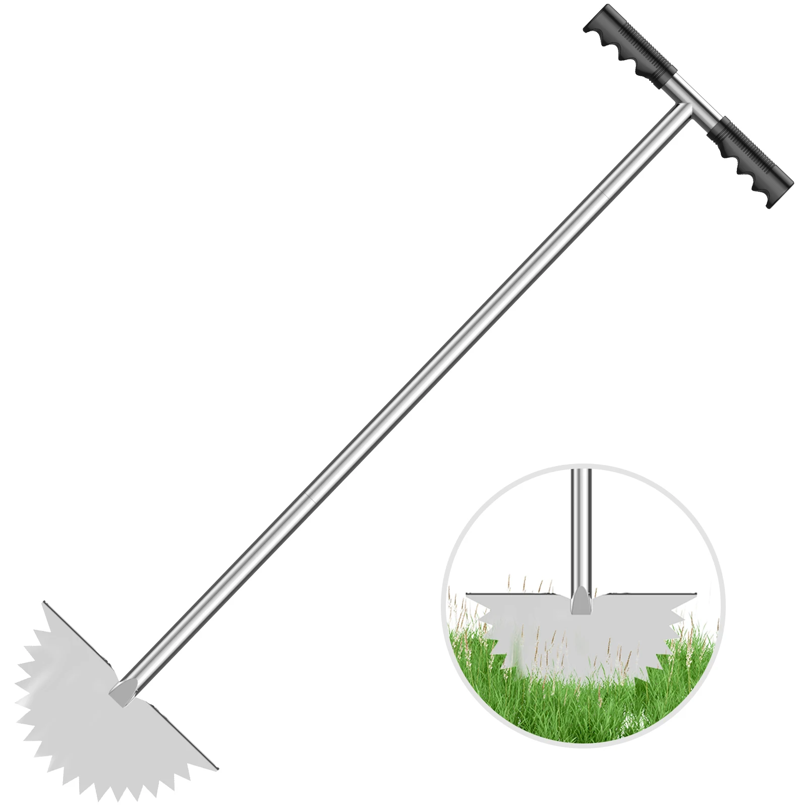 

Edger Lawn Tool Half Moon Manual Lawn Edger Stainless Steel Sawtooth Border Edger Long Handled Trimming Shovel Multipurpose