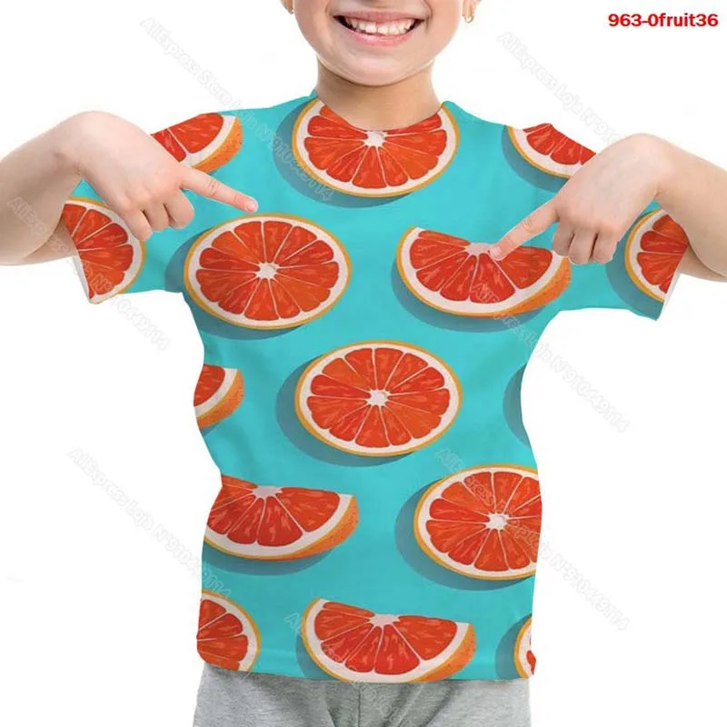 Children 3D Print Fruit T Shirt Kids Funny Pineapple Tshirt Boys Girls Grape T-shirt Toddler Strawberry Tee Tops Cherry Camiseta