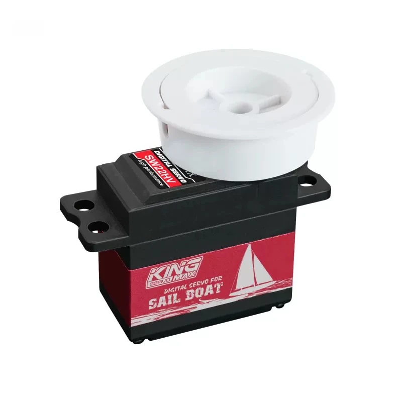 KINGMAX SW22HV 68g 22kg.cm Digital Metal Gears Sail Winch Servo 1.5-7T Programmable Dual Ball Bearings Waterproof For RC Boats