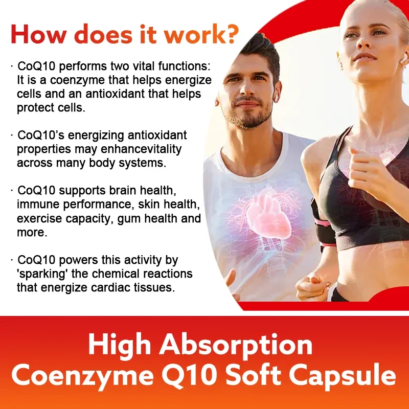 120 Coenzyme Q10 (Ubiquinol) Capsules with Dandelion Extract Energy Health Food Organic Ultra High Absorption Coenzyme Q10