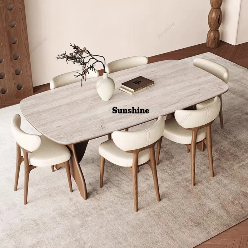 

Wood Luxury Brown Dining Table Design Modern Kitchen Living Room Dining Table Nordic Wooden Mesas De Comedor Furniture Home