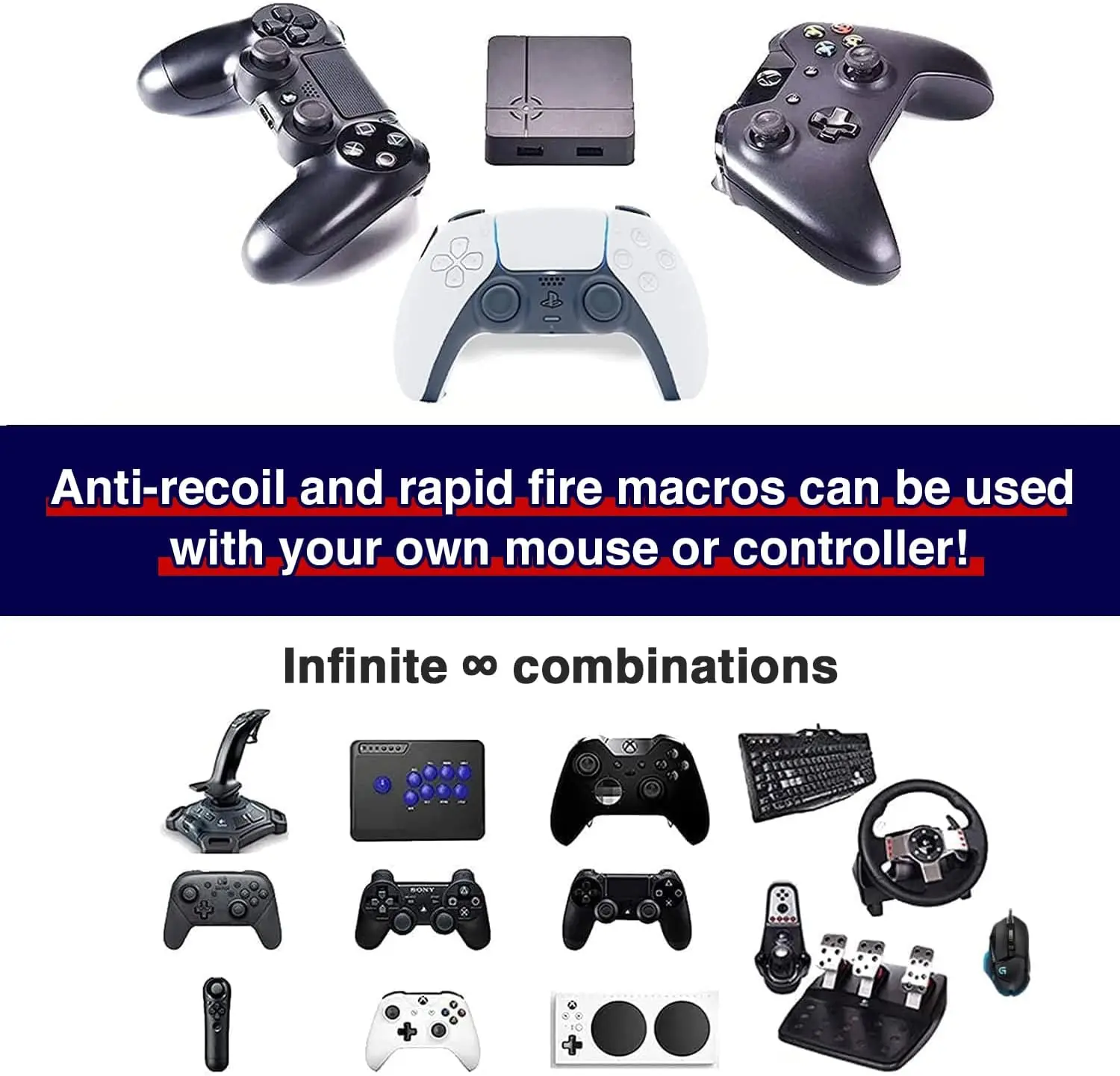 Reasnow S1 Cross Hair teclado ratón convertidor controlador adaptador para Xbox Series X/S, X Xboxone, Xbox360, PS5 PS4 PC G27 G25