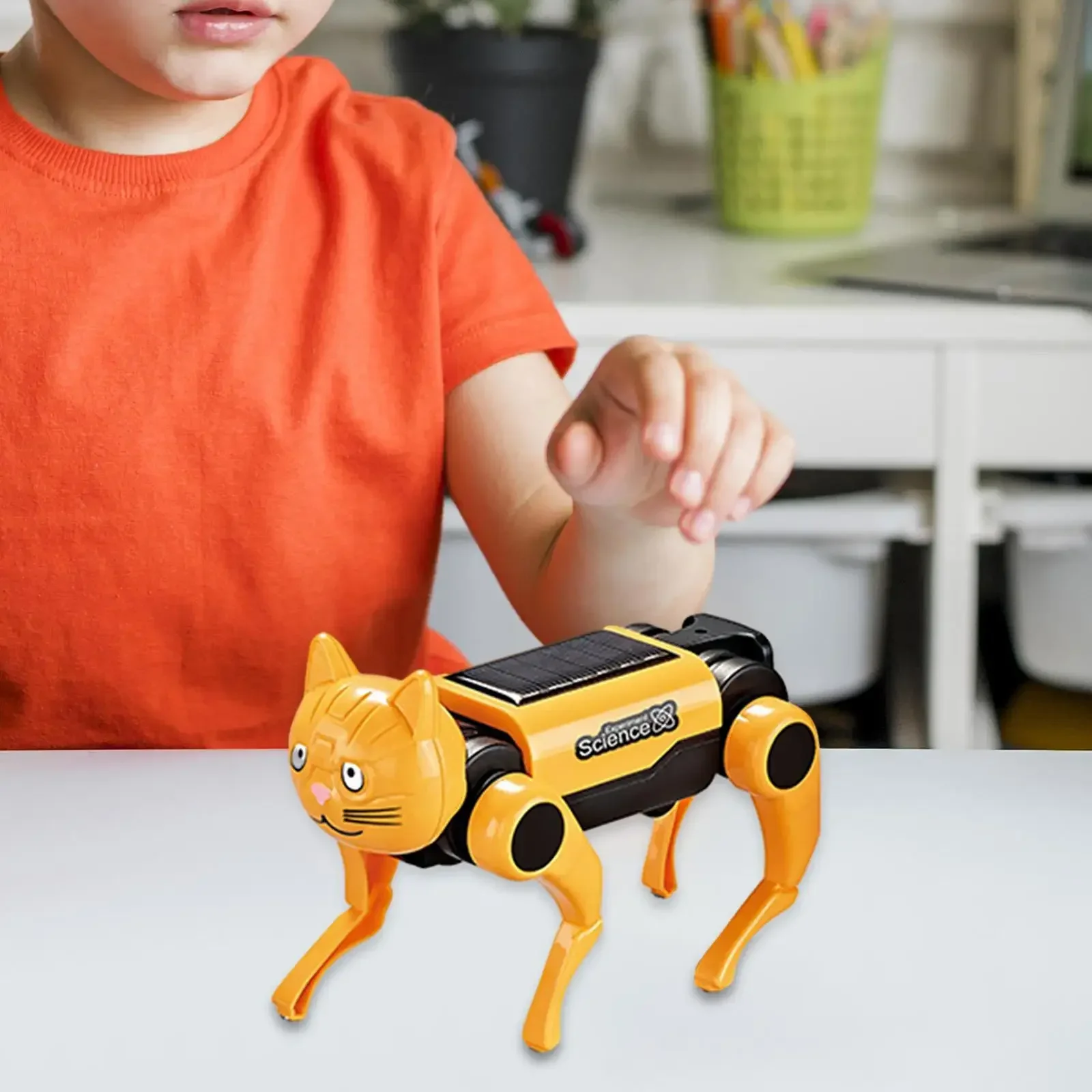 Diy Assembled Solar Mechanical Dog Children's Science and Education Electric Mechanical Cat Combination Educational Toys for Kid