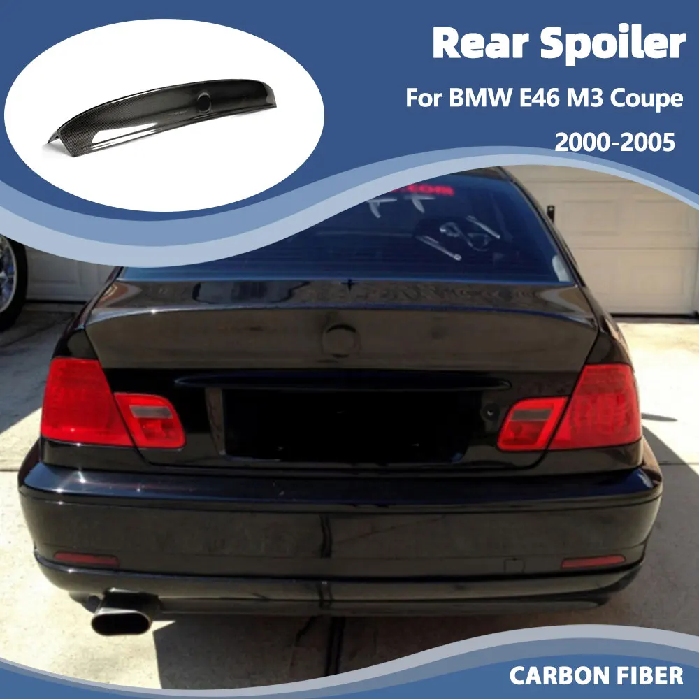 

Rear Trunk Spoiler Wings For BMW E46 M3 Coupe 2000-2005 Carbon Fiber Rear Spoiler Racing Tail Trunk Boot Lip Wing