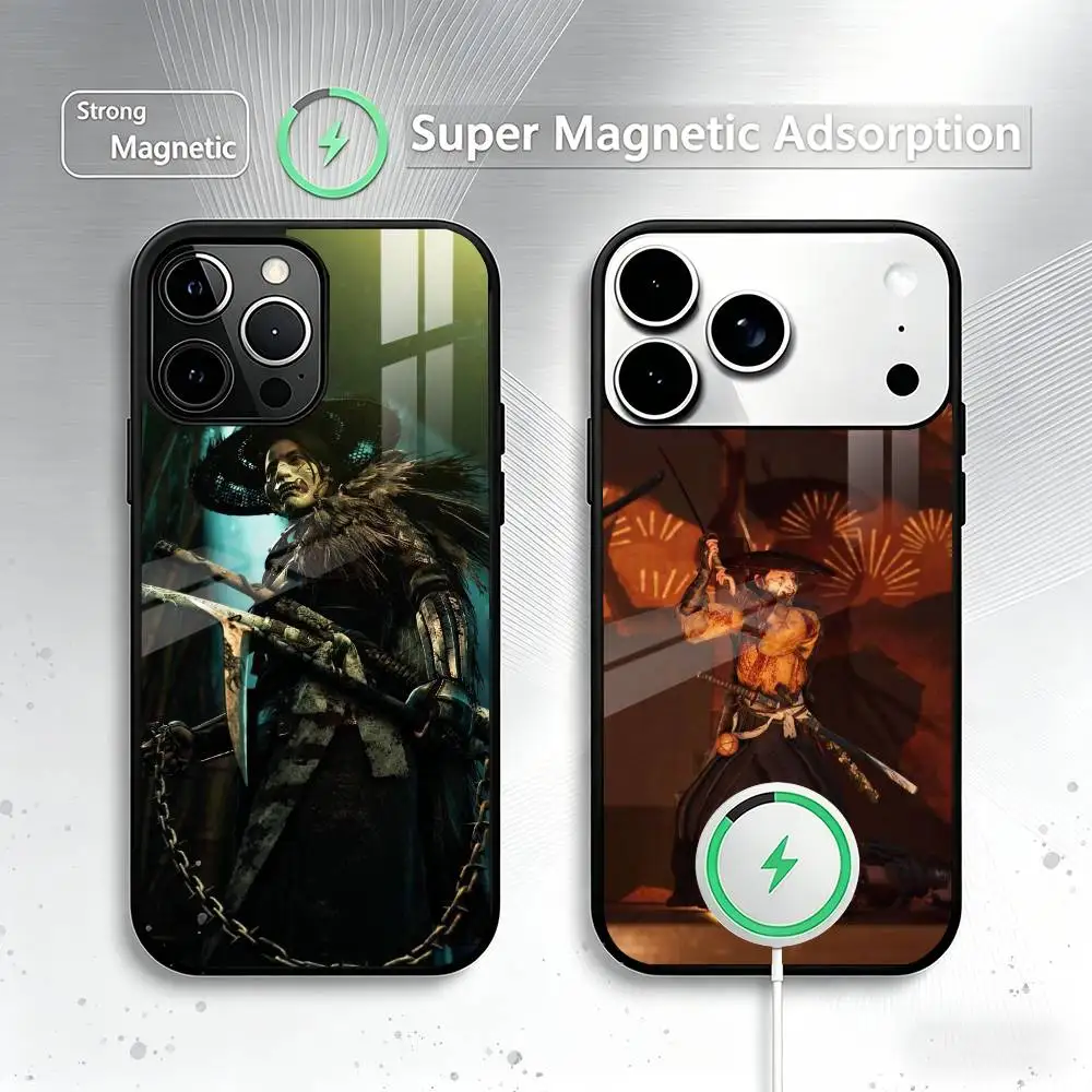 

Games G-Ghost Of Yotei Phone Case For iPhone17,16,15,14,13,12,11 Plus,Pro Magnetic with Magsafe Wireless Charging