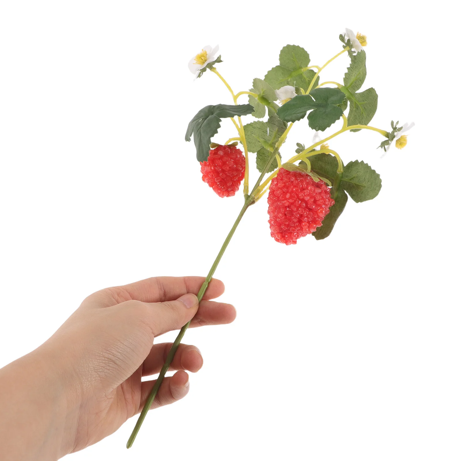 

5Pcs Artificial Strawberry Plant Lifelike Simulation Fruit Decoration Home Garden Photography Props Faux Berry Branches Floral