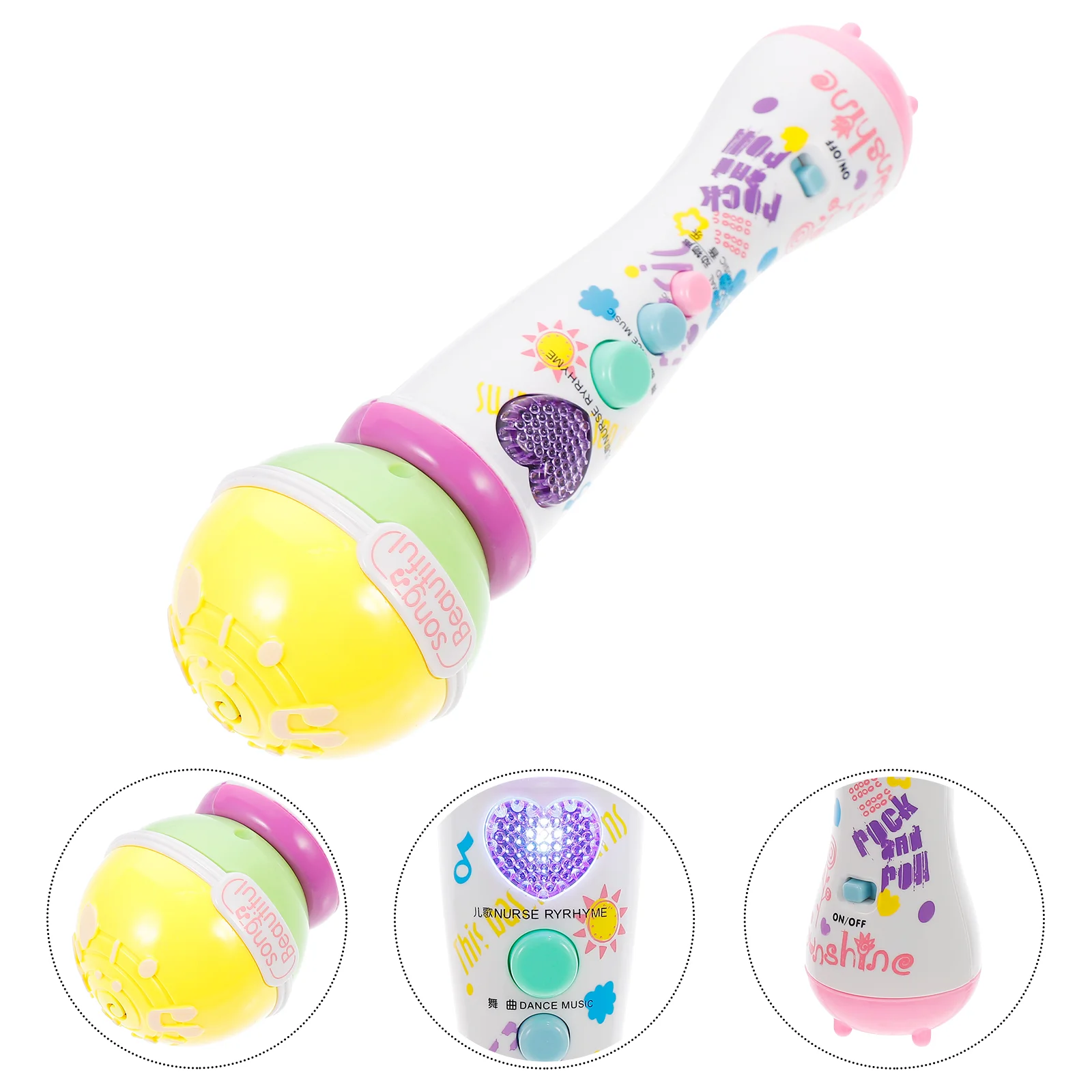 Handheld Microphone Children's Education Plaything for Kids 3 AA Power Supply Singing