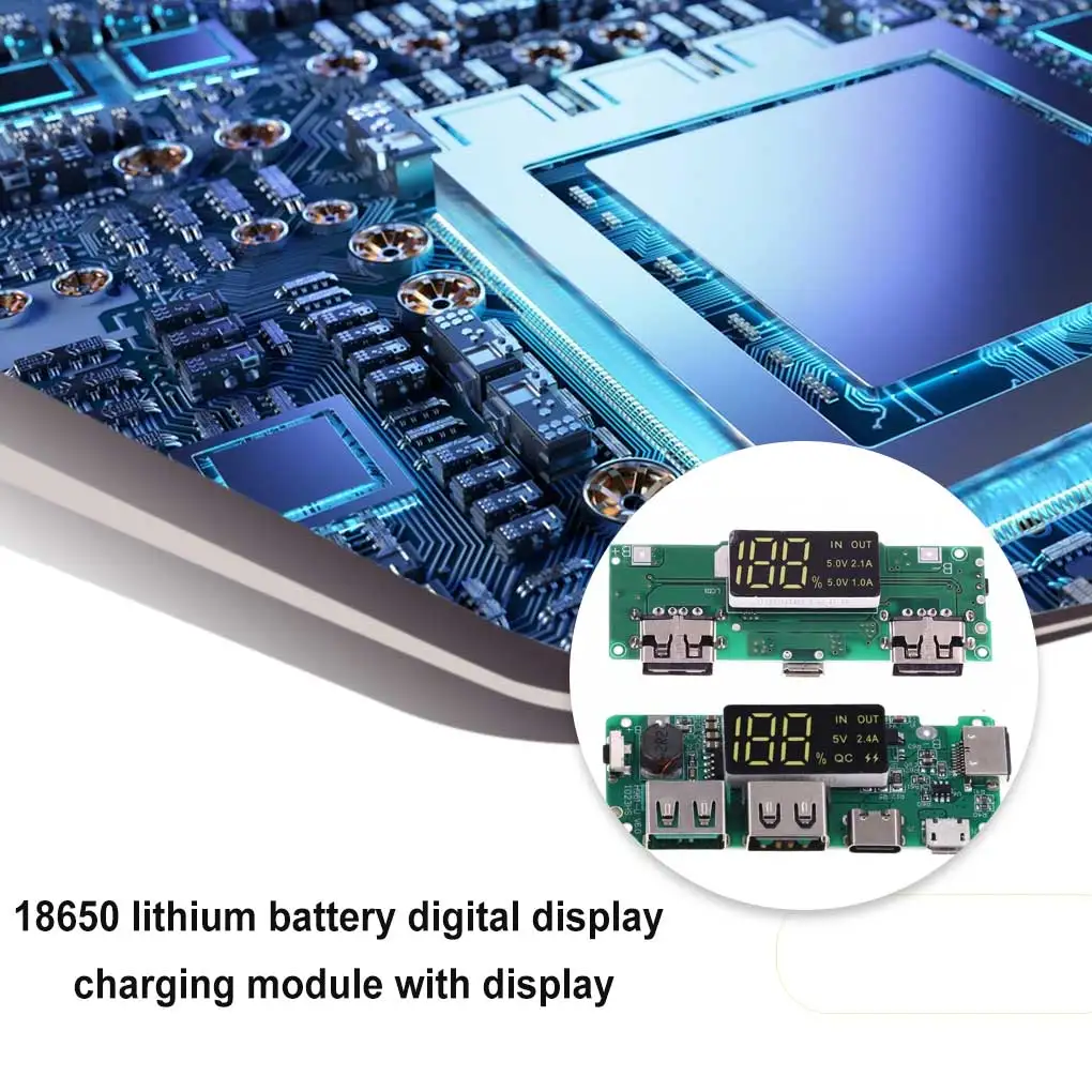 ABS Battery Charging Module Portable Detachable Multi-port 5V Digital Step-up Board Panel Accessories 3 Kinds of Port