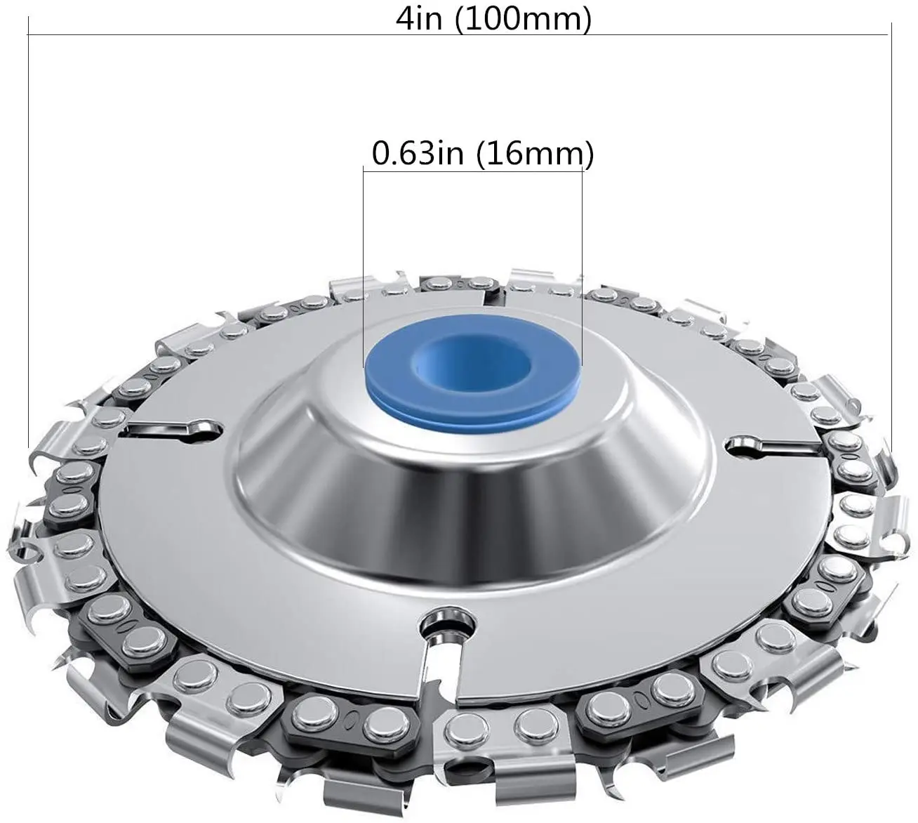 Grinder wood carving chain saw disc 4inch grinder wheel Cutting Shaping Chain Blade for 100/115 Angle Grinder 22Teeth 5/8' Arbor