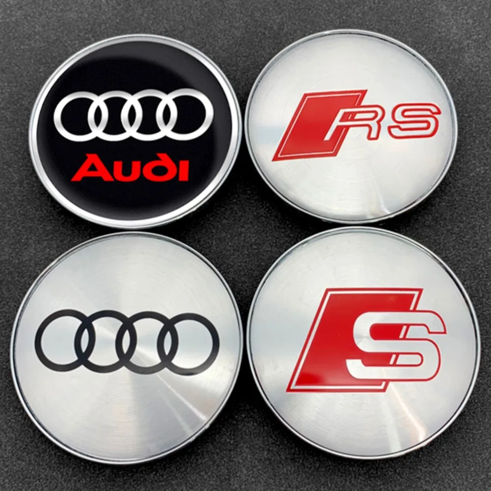 60MM 63MM 68MM Car Wheel Center Cover Badge Hub Caps Emblem Decoration for AUDI S RS R A3 8P S3 A4 B6 B7 A6 A5 Q3 Q5 Q7 A2 A7 A8