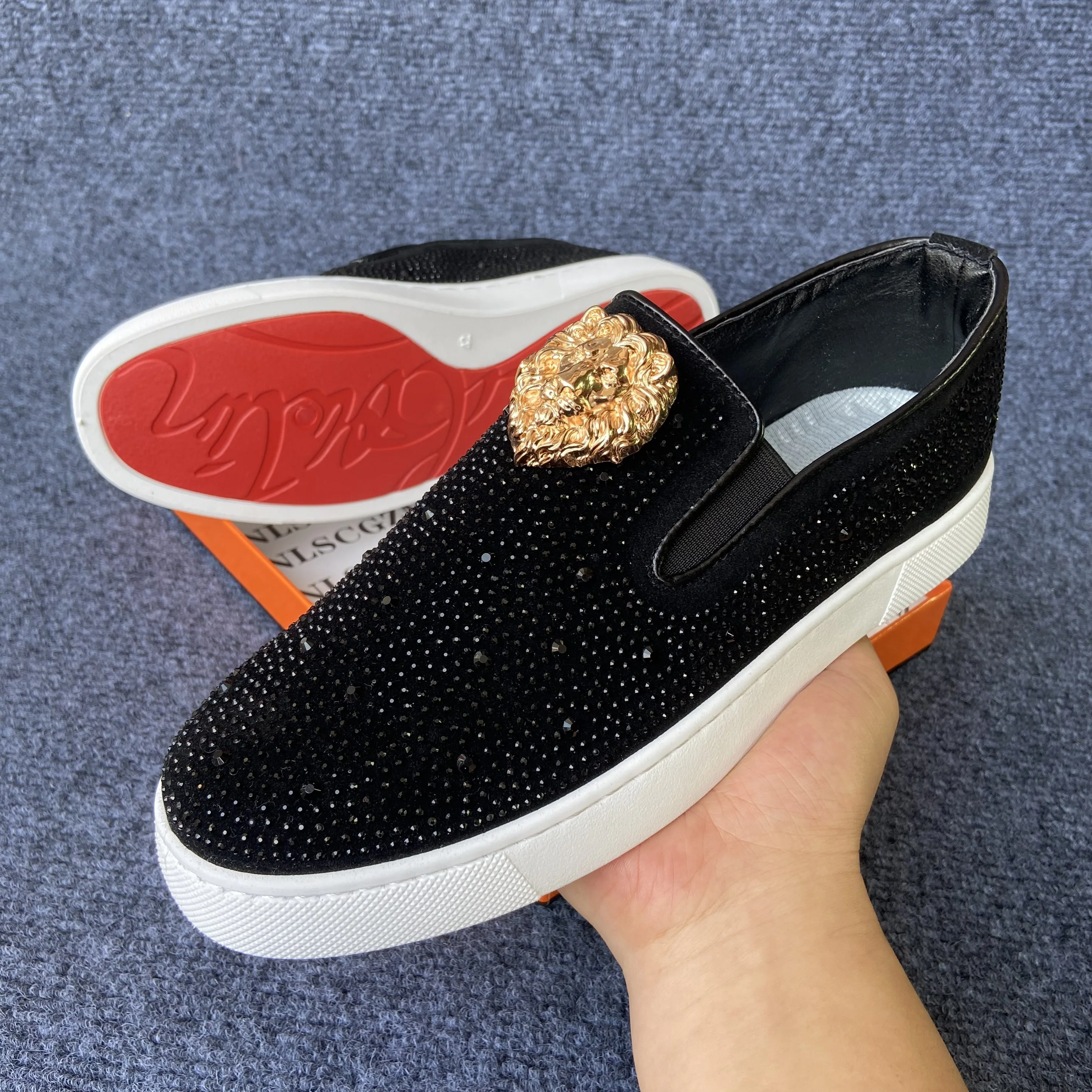 

original shoes brand black rhinestone loafers shoes for man casual business driver loafers man luxury shoes for man skateboard