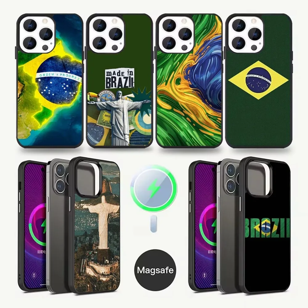 

Brazil Brazilian Flag Phone Case For iPhone 16,15,14,13,12,11,Pro,Max,Plus,Mini,Magsafe,Magnetic Wireless Charging Case