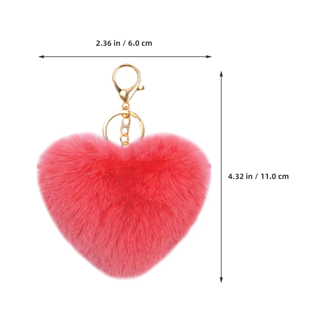 12 Pcs Fur Ball Keychain Pompom Keychains Ring Plush Love Car Crafts Pendant Puff Adorable Fluffy