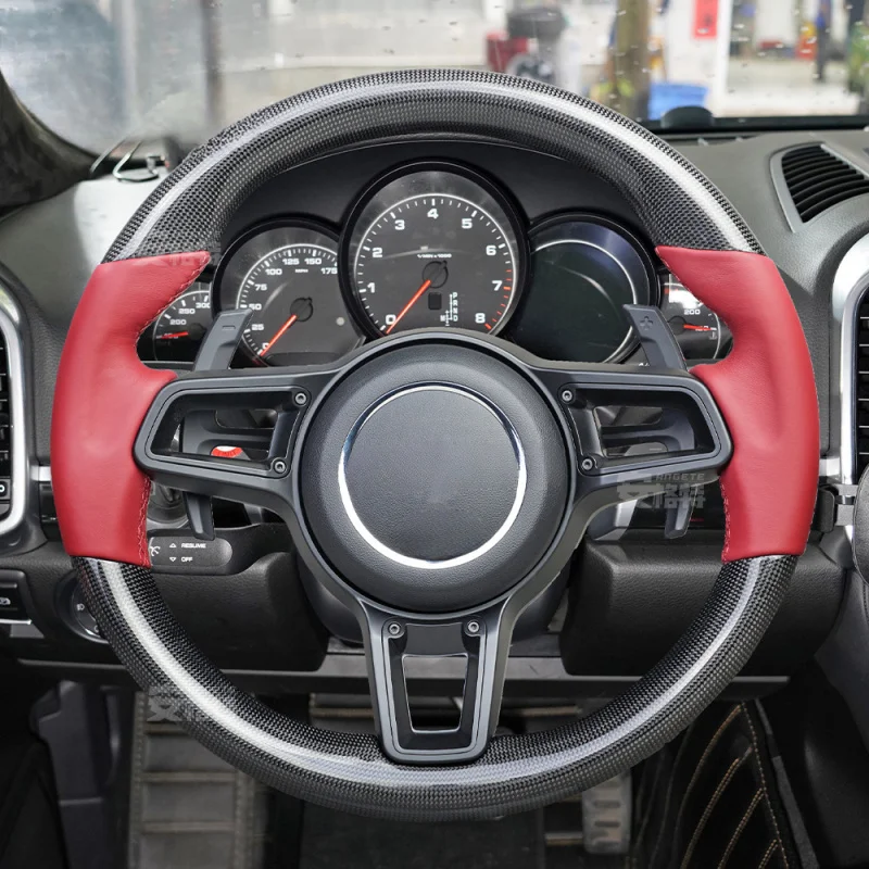 For Porsche Macan/Cayenne/Panamera/718 Carbon Fiber Steering Wheel (Custom Modification Part)