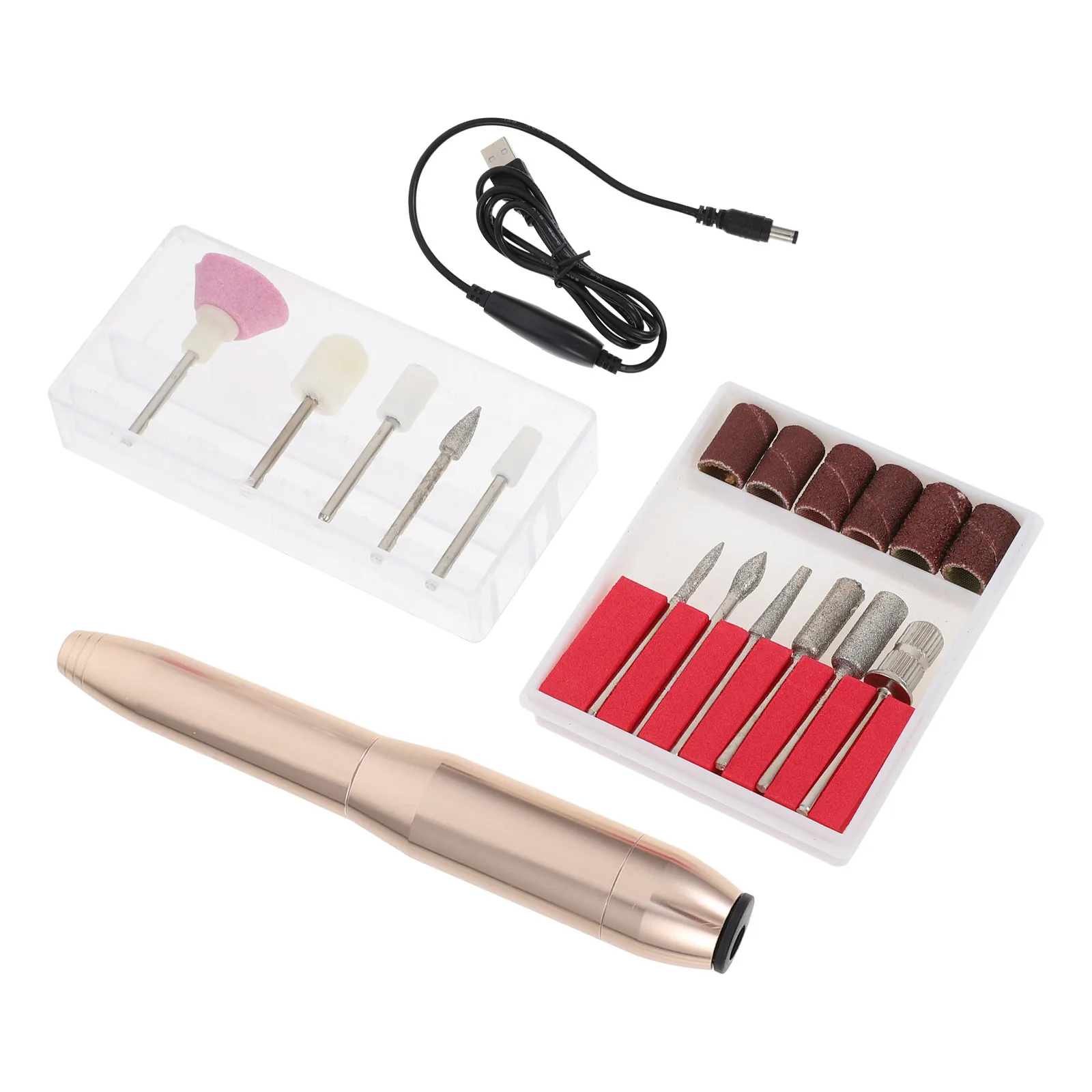 

1Set Electric Nail Drill Polishing Machine Kit Lightweight Quiet Manicure File with Adjustable Speed USB Charging Nail Art Tool
