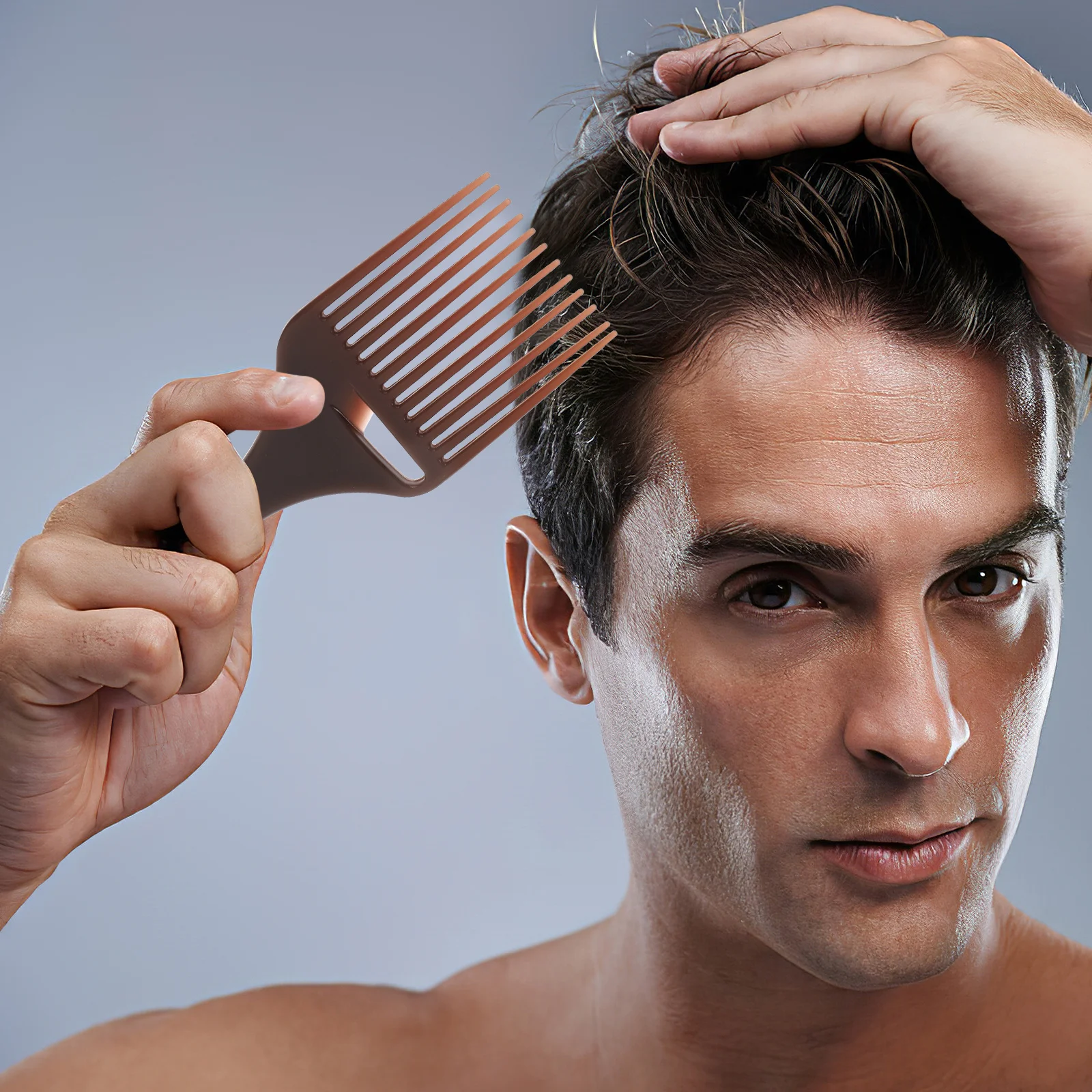 

2Pcs Styling Comb for Straight Curly Hair Professional Hairdressing Pick Comb Comfortable Massage Effect Daily Grooming Tool