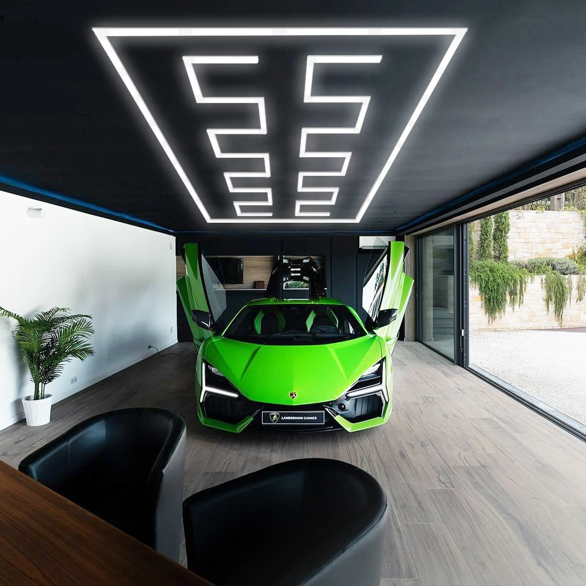 

6500K PC Natural light Lighting Hexagon Barbershop Garage LED Ceiling Light 110-220V Car Beauty Detail DIY Tube Honeycomb