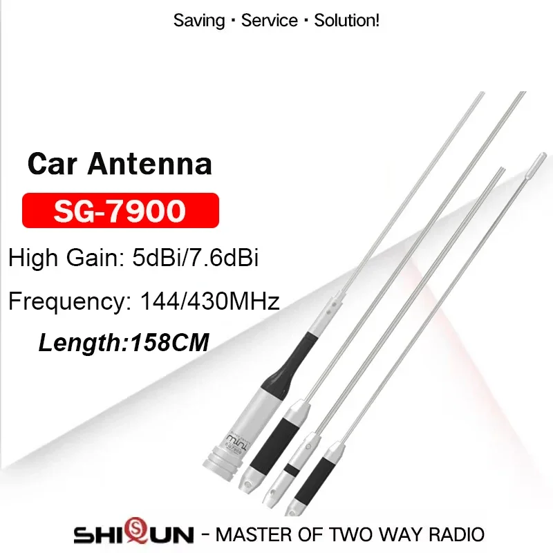 Antena SG 7900 do radia samochodowego Dwuzakresowa antena VHF UHF144-430 MHz Ham Radio SG-7900 do radia KT-8900D Diamentowa antena o wysokim wzmocnieniu