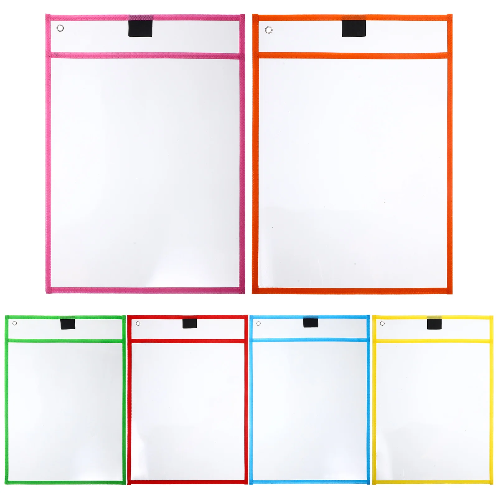 6Pcs Sheet Protectors Clear Design Paper Cover Loose Leaf Protector Paper File Protect Bag(Random Color)