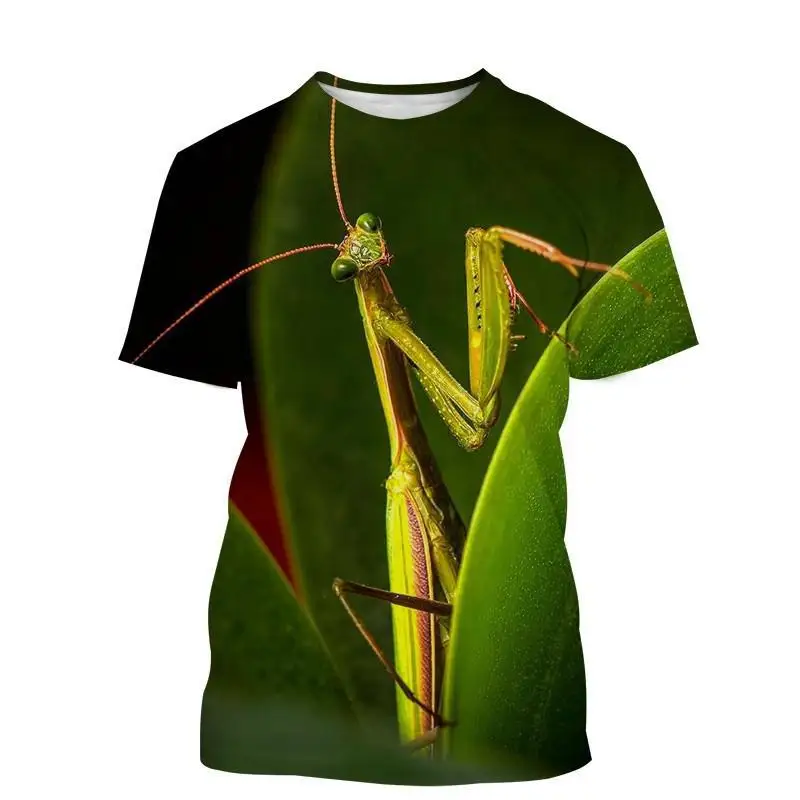 T-Shirts 3D Print Animal Insects Mantis Summer Boys Girls Unisex Fashion Oversized Round Neck T Shirt Kids Tees Tops Clothes