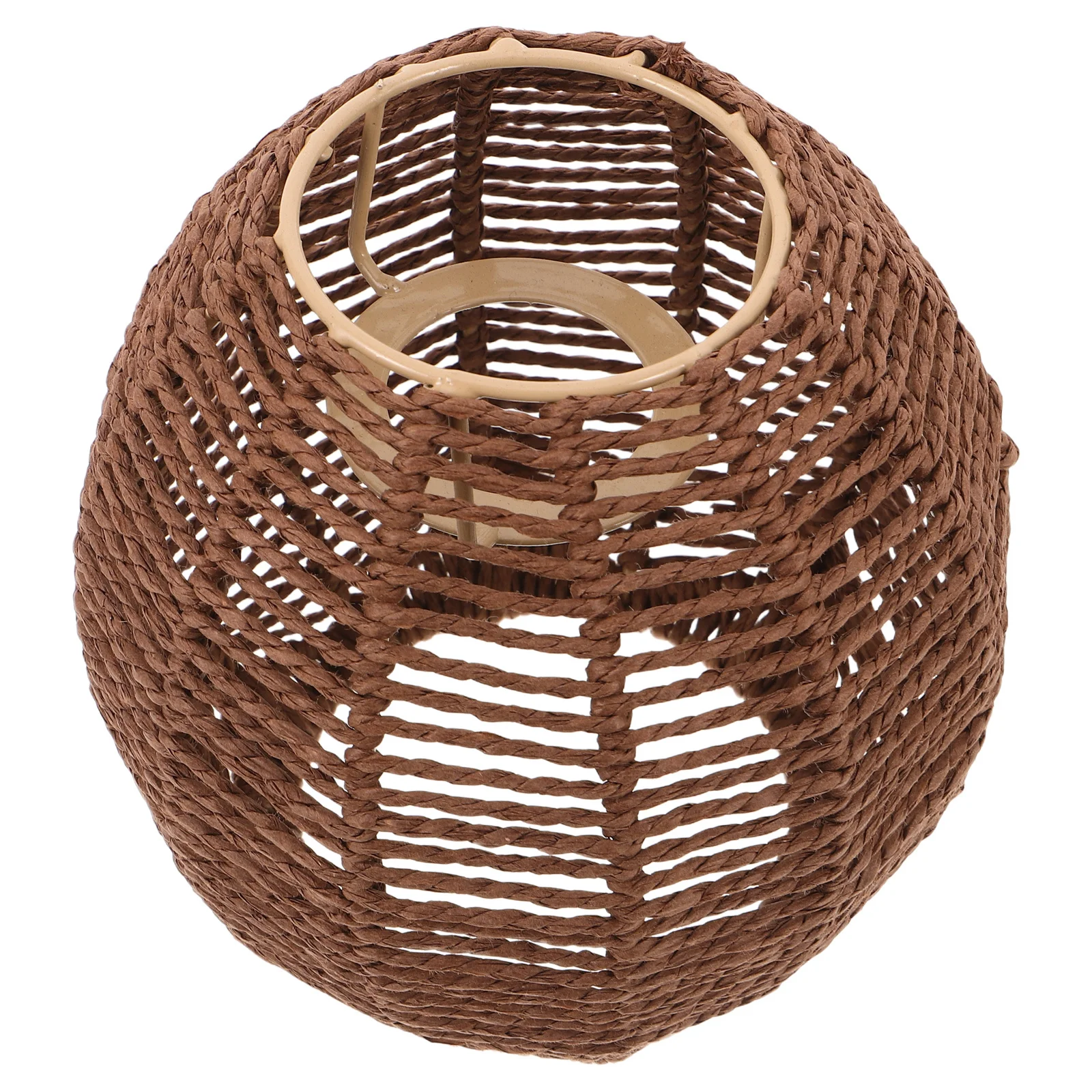 

Rustic Paper Rope Pendant Shade Handmade Woven Lamp Guard for Cafe Home Hallway Warm Diffused Lighting Ceiling Light Fixture