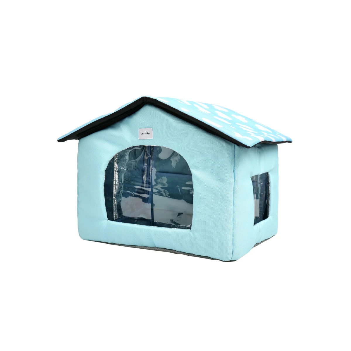 Touchdog Cooling Pet House Foldable Cat Dog Cooling Bed with Ice Pack Compartments Portable Indoor Outdoor Pet Tent for Summer